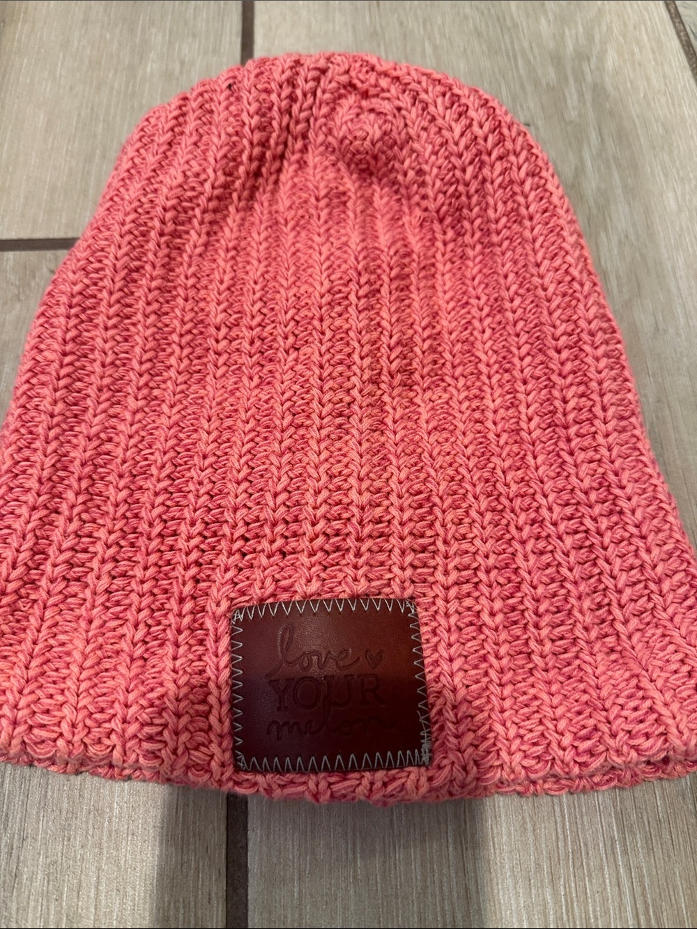 Love Your Melon Coral Pink Knit Beanie